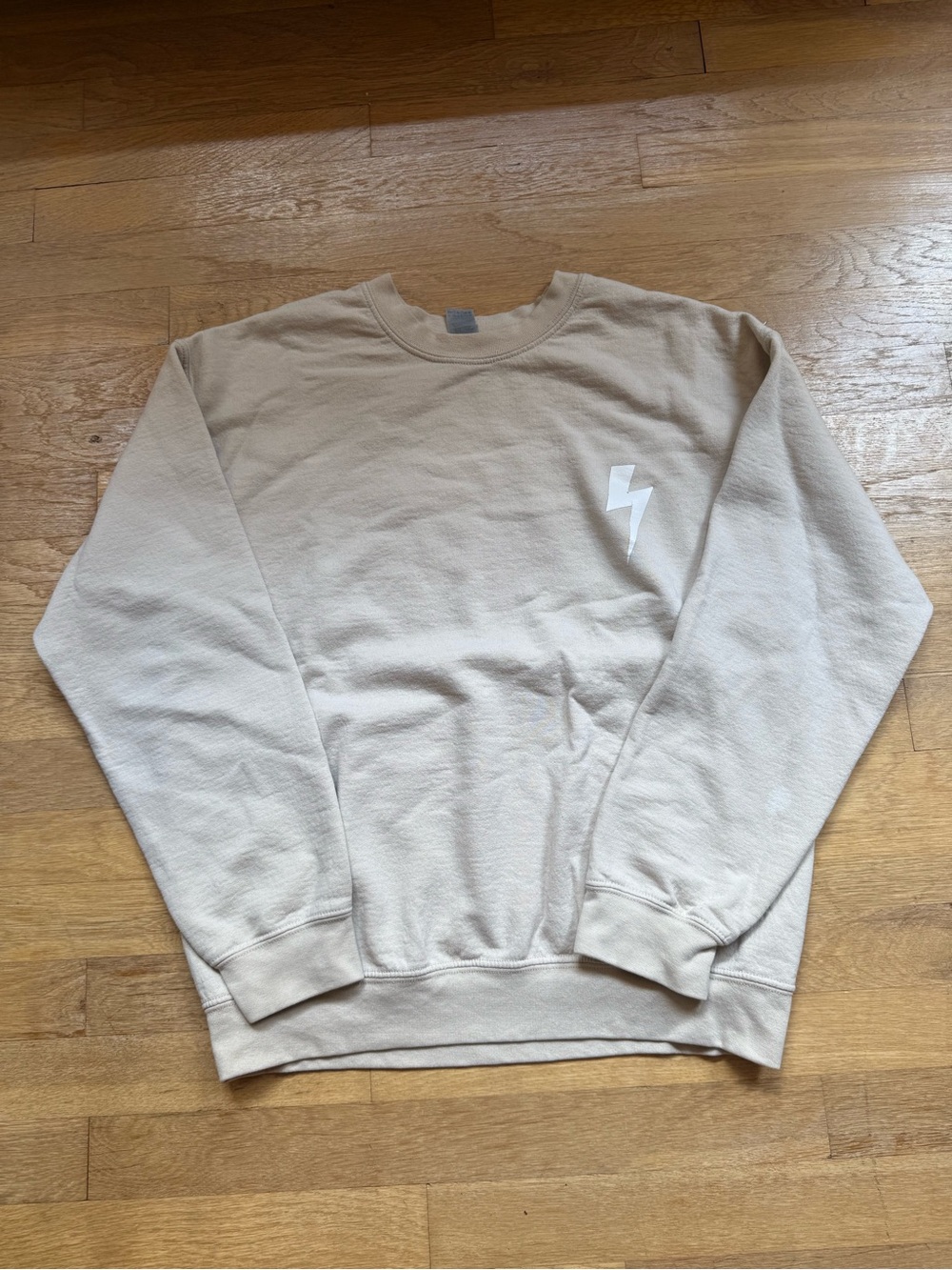 Starfit Beige Lightning Bolt Sweatshirt Size M